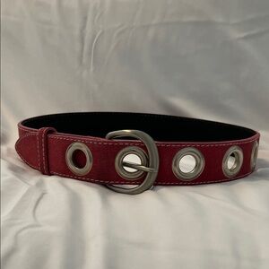 Vintage 2000’s Banana Republic Pink Suede Grommet Belt